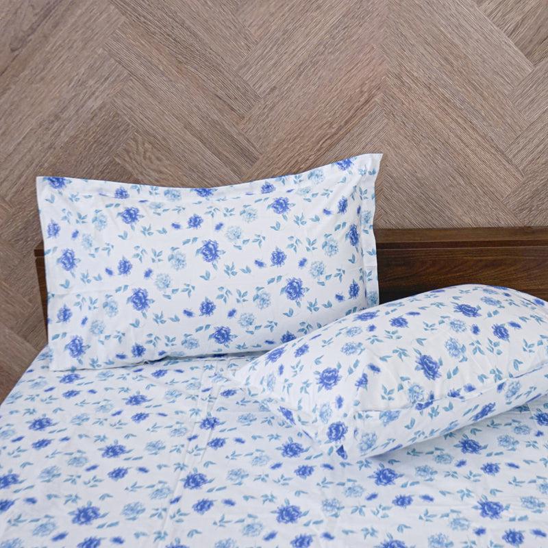 Buy Mudra Floral Bedsheet - Blue Bedsheets from Vaaree