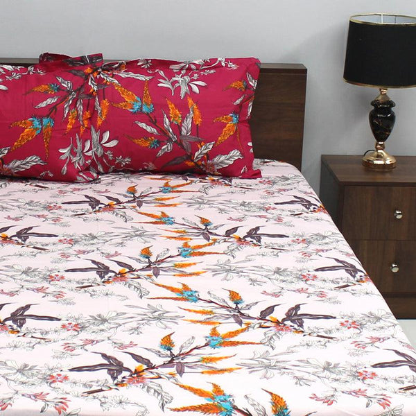 Bedsheets - Waida Floral Bedsheet - Red