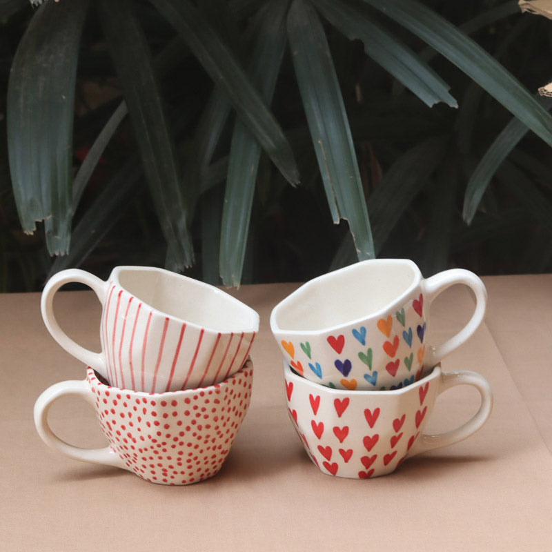 Buy Clira Ceramic Cup (200 ML) - Set of Four Mug & Tea Cup from Vaaree