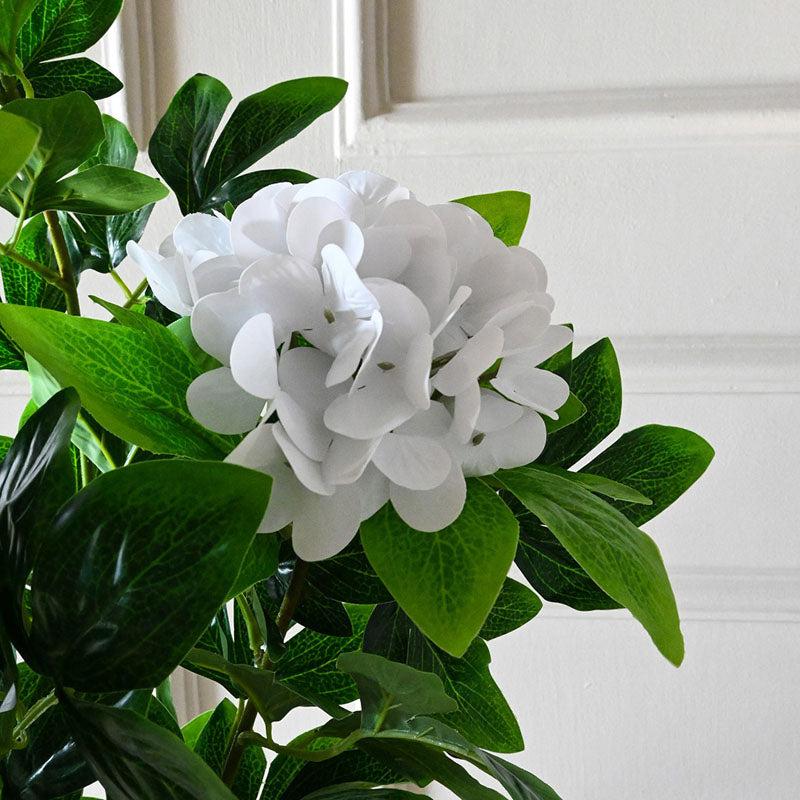 Buy Faux Everlasting Hydrangea Plant With Pot (Pale White) - 2.5 Feet Artificial Plants from Vaaree