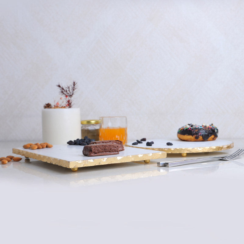 Buy Orfa Marble Platter - Set Of Two Platter from Vaaree