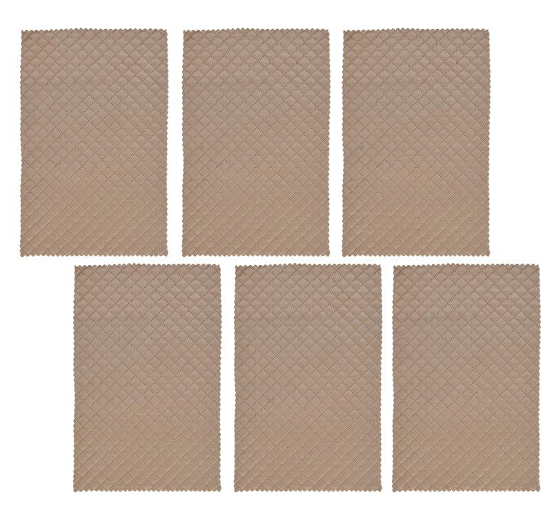 Buy Osric Velvet Quilted Placemat (Beige) - Set Of Six Table Mat from Vaaree