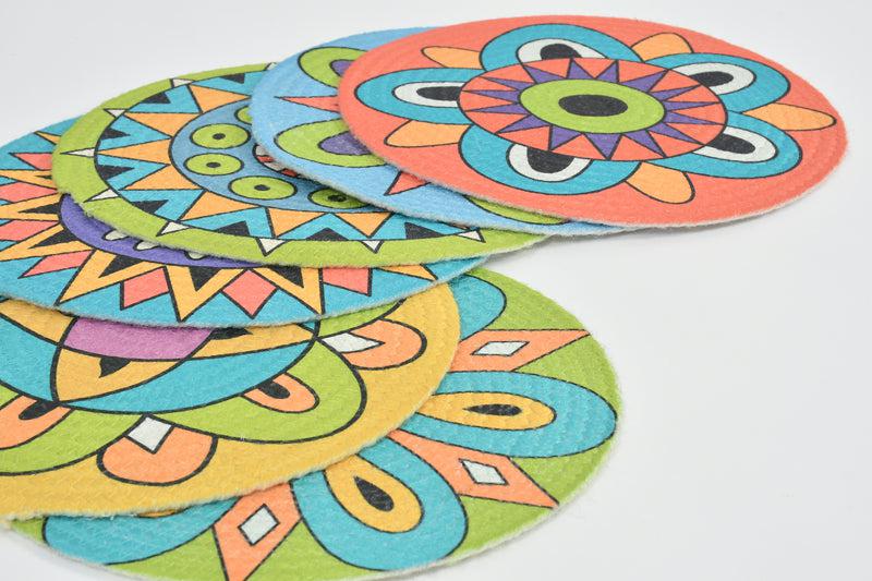 Buy Jovie Round Placemat - Set Of Six Table Mat from Vaaree