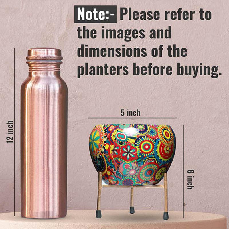 Buy Mithuna Ethnic Handcrafted Planter With Stand - Four Piece Set Pots & Planters from Vaaree