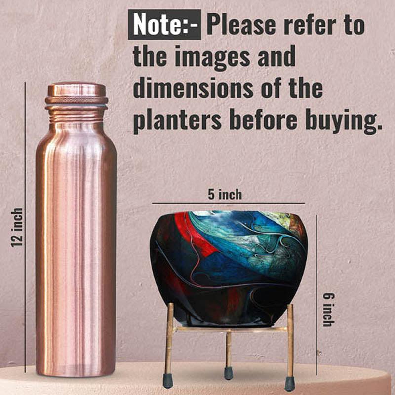 Buy Glaze Glam Handcrafted Planter With Stand - Four Piece Set Pots & Planters from Vaaree