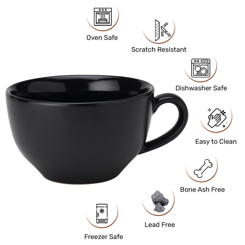 Buy Ruby Ceramic Mug (Black) - 350 ML Mug & Tea Cup from Vaaree