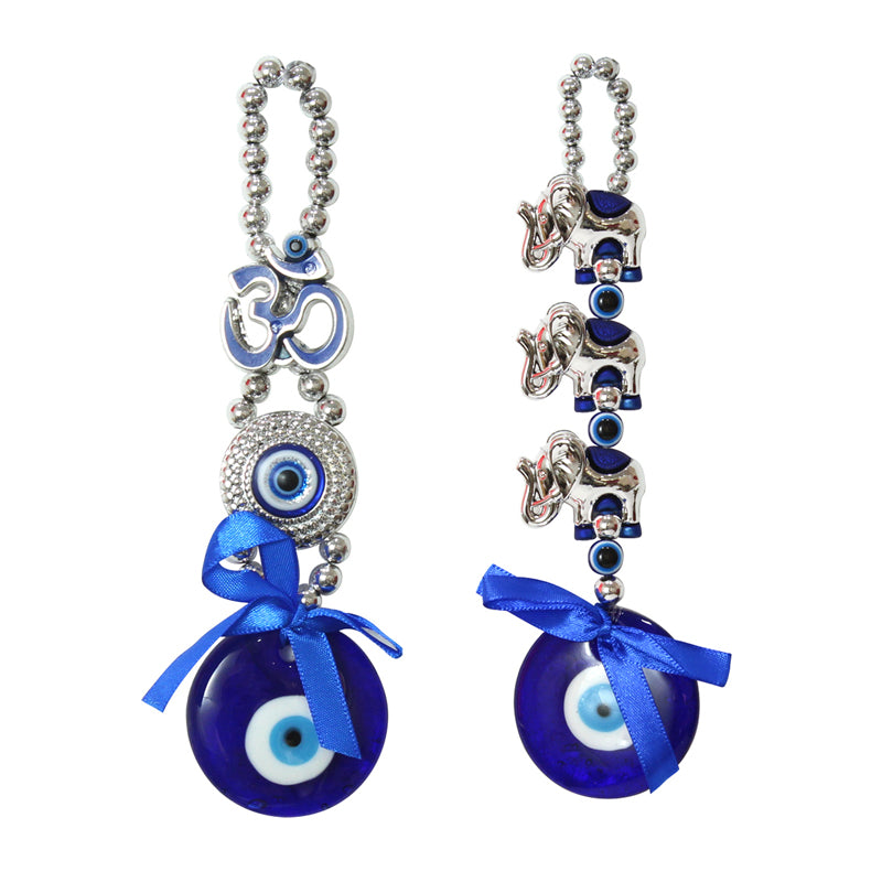 Buy Om & Elephant Evil Eye Wall Hanging - Set Of Two Wall Accents from Vaaree