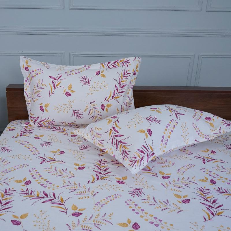 Buy Bijul Floral Bedsheet - White & Red Bedsheets from Vaaree