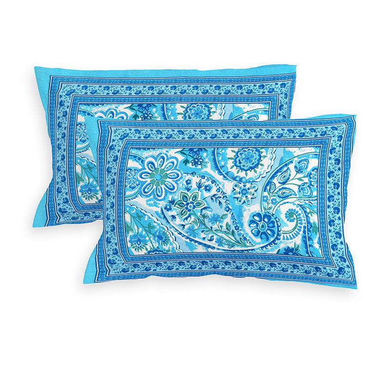 Buy Manohara Floral Bedsheet - Blue Bedsheets from Vaaree