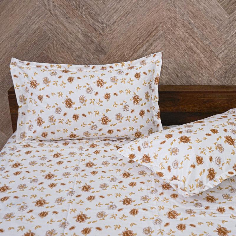 Buy Mudra Floral Bedsheet - Brown Bedsheets from Vaaree