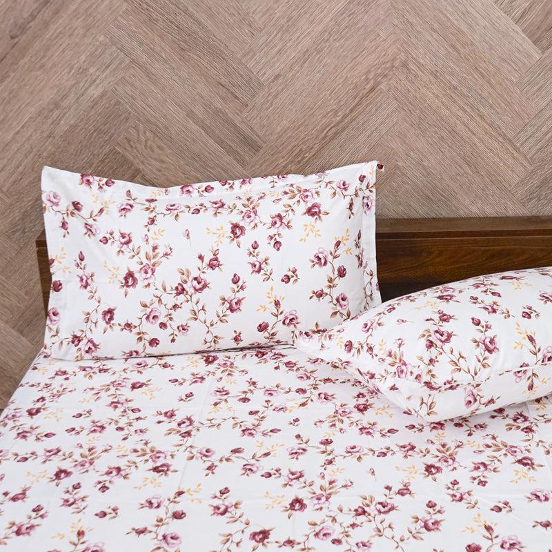 Buy Ramisa Floral Bedsheet - Pink Bedsheets from Vaaree