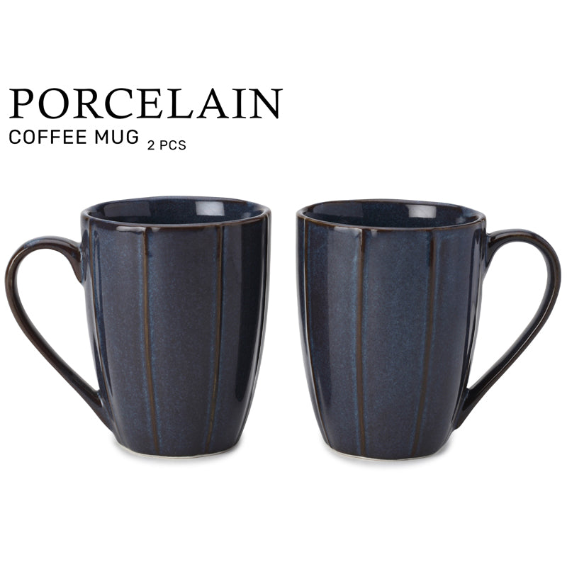 Buy Ciro Denim Blue Ceramic Mug (300 ML) - Set Of Two Mug & Tea Cup from Vaaree