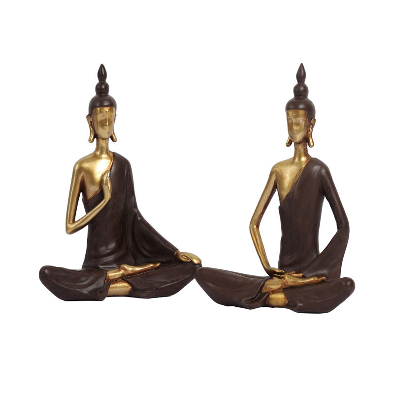 Buy Meditating Buddha Harmony Showpiece - Set Of Two Showpieces from Vaaree