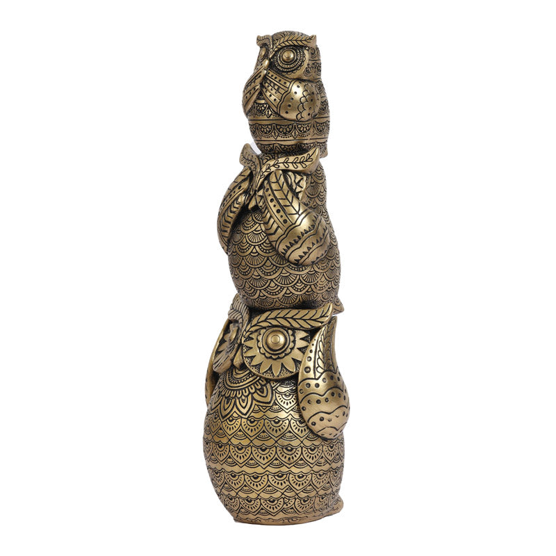 Buy Three Wise Owl Ornate Showpiece Showpieces from Vaaree