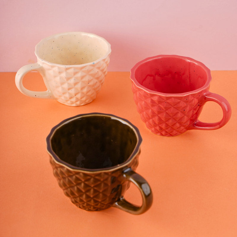 Buy Rossana Ceramic Cup (220 ML) - Set of Three Mug & Tea Cup from Vaaree