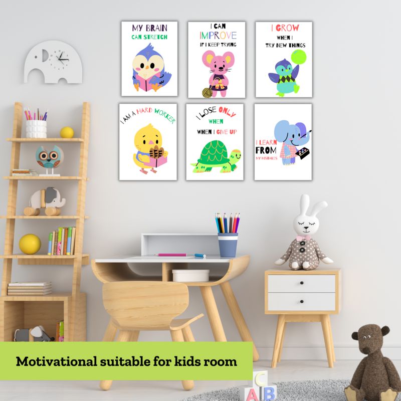 Buy Cute Animal Affirmations Wall Poster - Set of Six Wall Poster from Vaaree