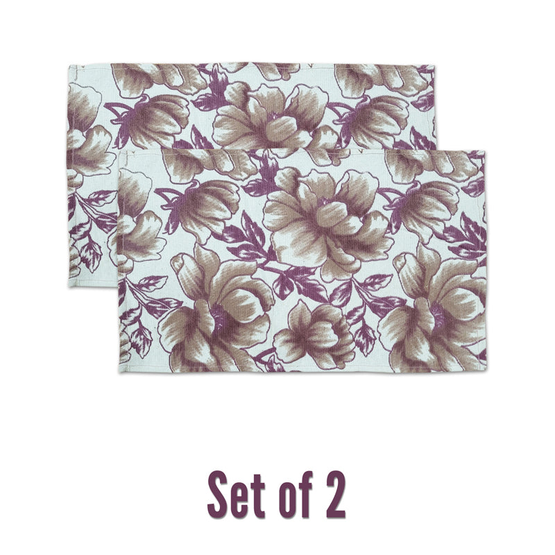 Buy Peony Bloom Placemat And Runner (Maroon) - Seven Piece Set Table Linen Set from Vaaree