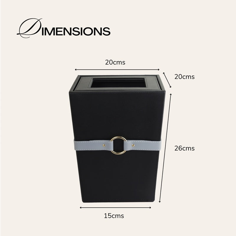 Buy Arbo Vegan Leather Dustbin - Black Dustbin from Vaaree