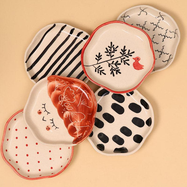 Buy Meva Ceramic Platter - Set of Six Platter from Vaaree