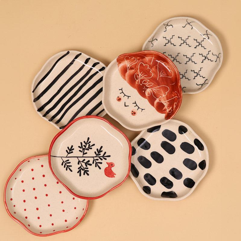 Buy Meva Ceramic Platter - Set of Six Platter from Vaaree