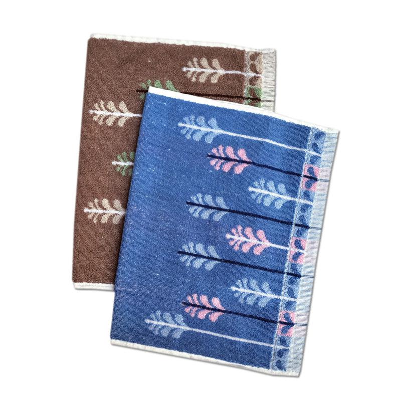 Buy Treevo Hand Towel (Brown & Blue) - Set Of Two Hand & Face Towels from Vaaree