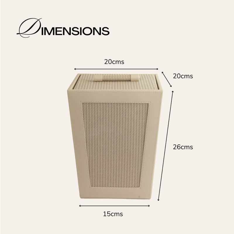 Dustbin - Strova Vegan Leather Dustbin - Beige