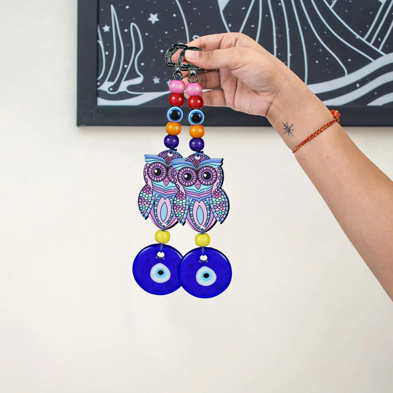 Wall Accents - Boheme Owl Evil Eye Wall Hanging - Set Of Two