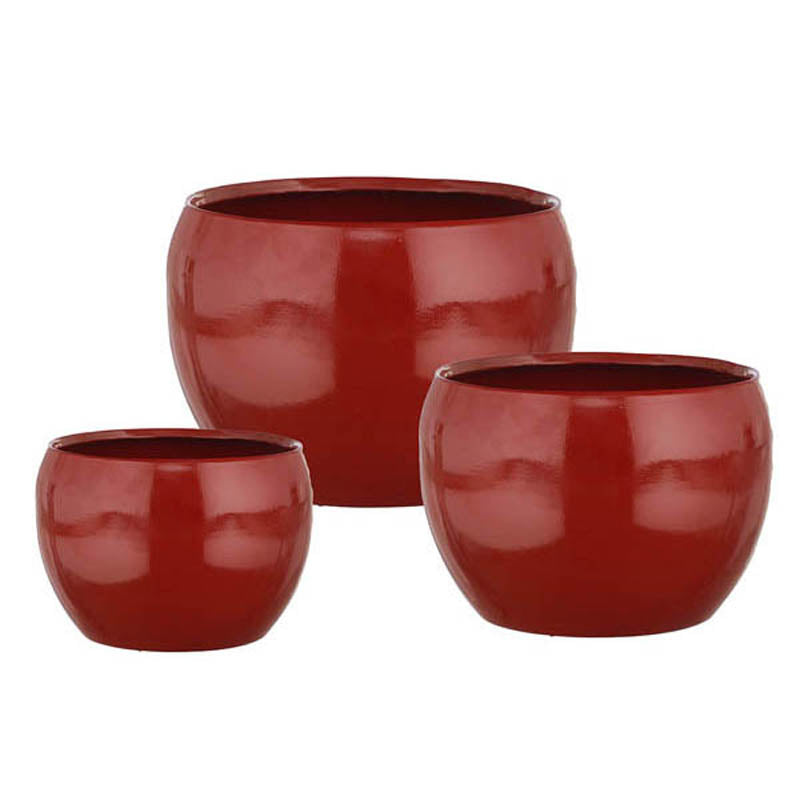 Buy Alisha Handcrafted Planter (Red) - Set Of Three Pots & Planters from Vaaree