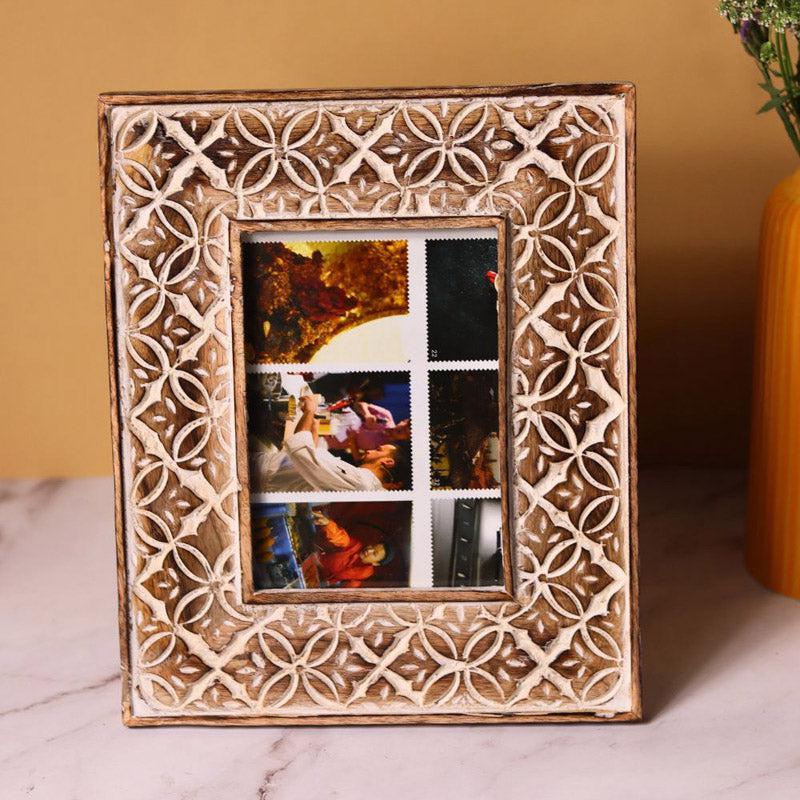 Buy Rustic Glow Wooden Photo Frame - Set Of Two Photo Frames from Vaaree