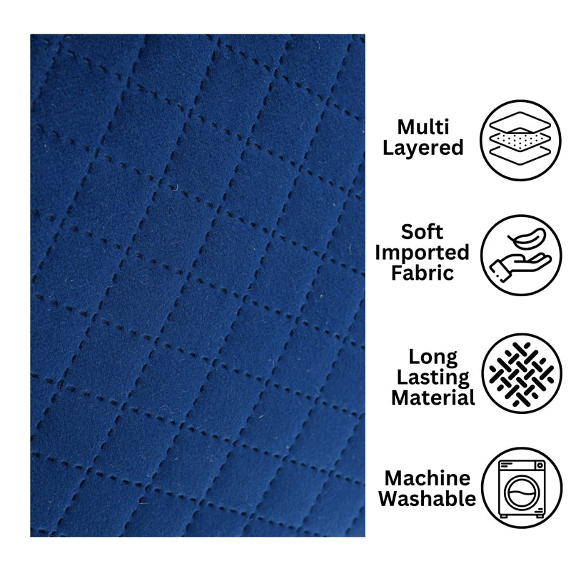 Table Mat - Osric Velvet Quilted Placemat (Blue) - Set Of Six