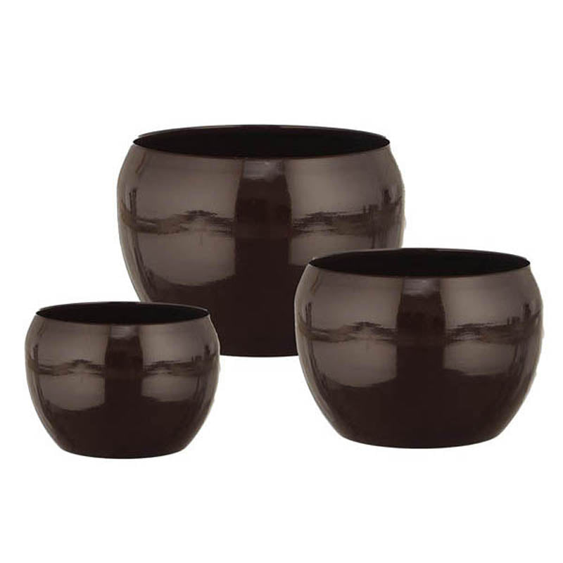 Buy Alisha Handcrafted Planter (Black) - Set Of Three Pots & Planters from Vaaree