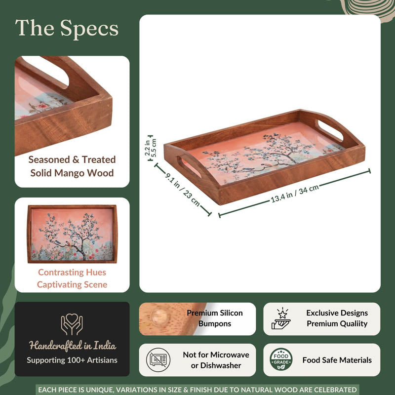 Buy Niya Light Walnut Serving Tray Serving Tray from Vaaree