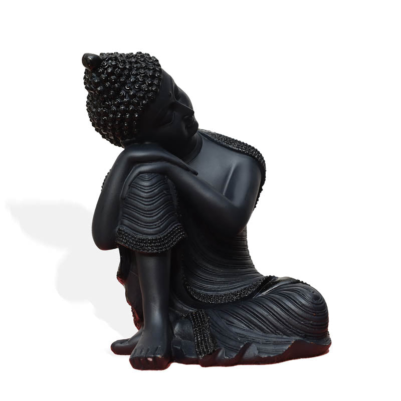 Buy Zen Resting Buddha Showpiece - Black Showpieces from Vaaree