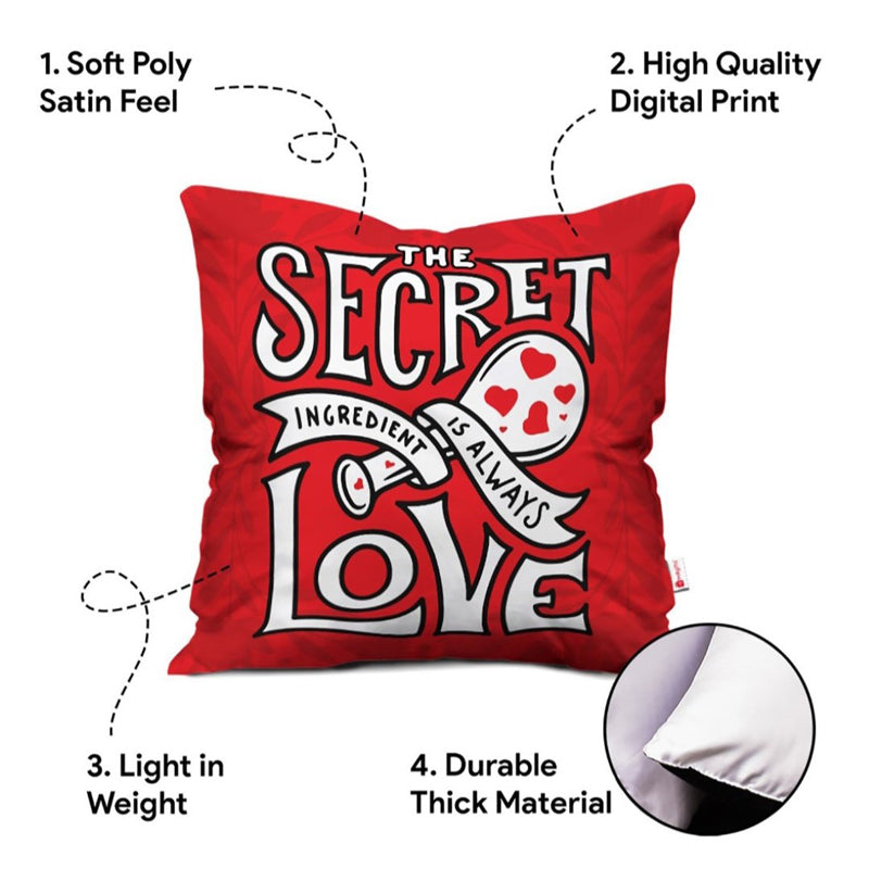 Buy The Secret Ingredient Red Cushion Cover & Mug (300 ML) - Two Piece Set Gift Box from Vaaree