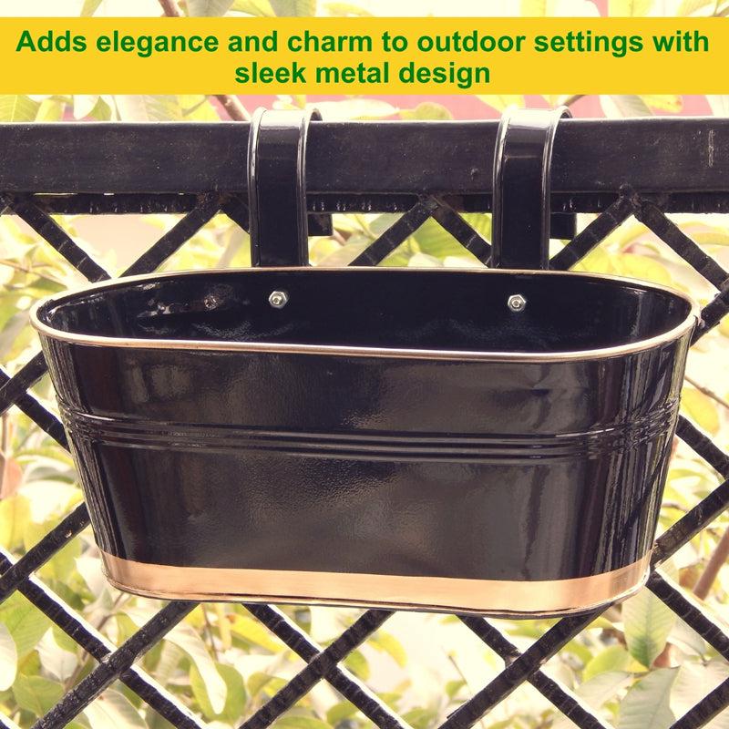 Buy Norva Hanging Planter (Black) - Set Of Three Pots & Planters from Vaaree