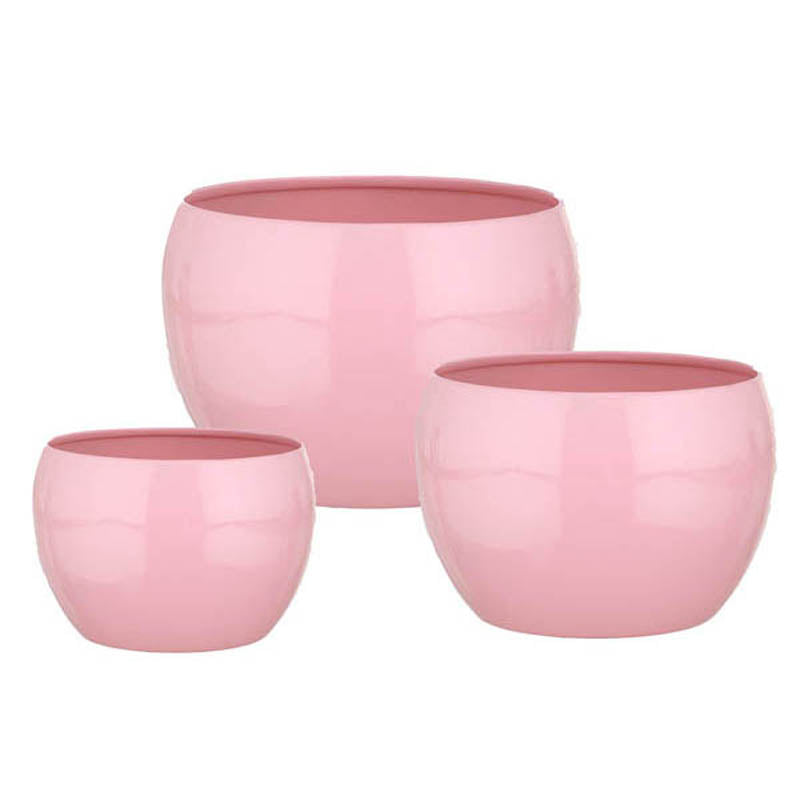 Buy Alisha Handcrafted Planter (Pink) - Set Of Three Pots & Planters from Vaaree