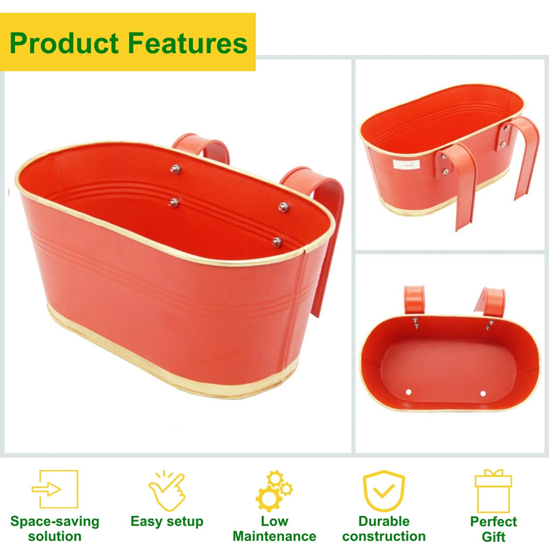 Buy Norva Hanging Planter (Red) - Set Of Six Pots & Planters from Vaaree