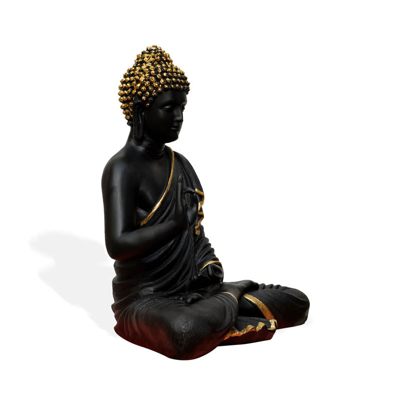 Buy Buddha Charitha Showpiece - Black & Gold Showpieces from Vaaree