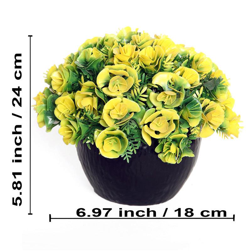 Buy Faux Botanic Yellow Rose Plant With Pot Artificial Plants from Vaaree