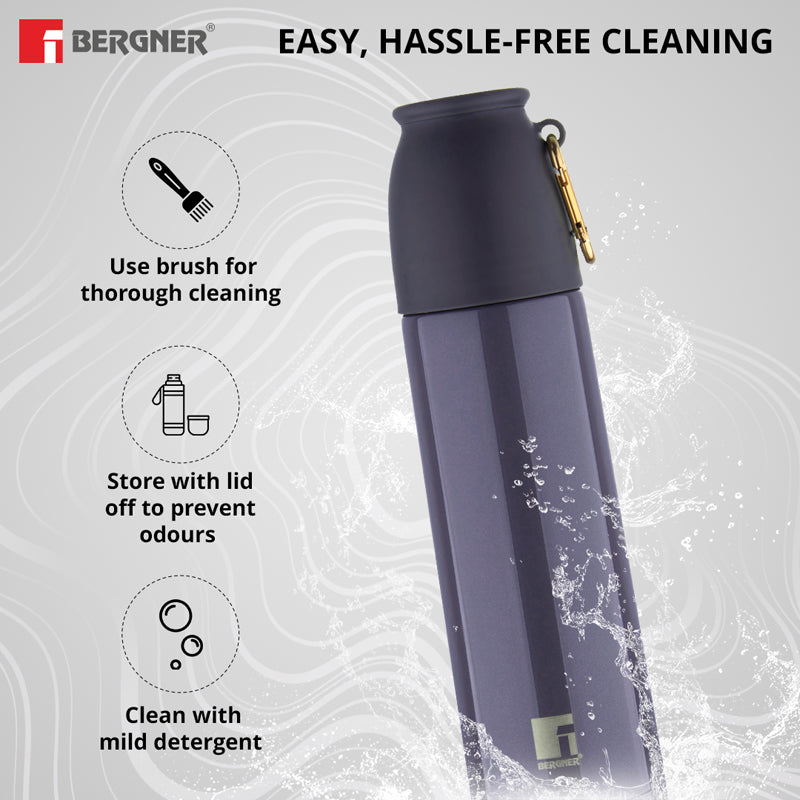 Flask - Bergner Walking Thermosteel Hot and Cold Flask (Grey) -500 ML