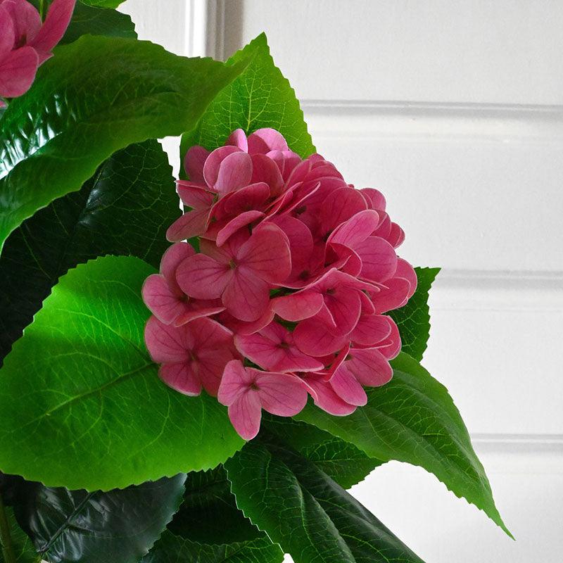 Buy Faux Everlasting Hydrangea Plant With Pot (Dark Pink) - 2.5 Feet Artificial Plants from Vaaree