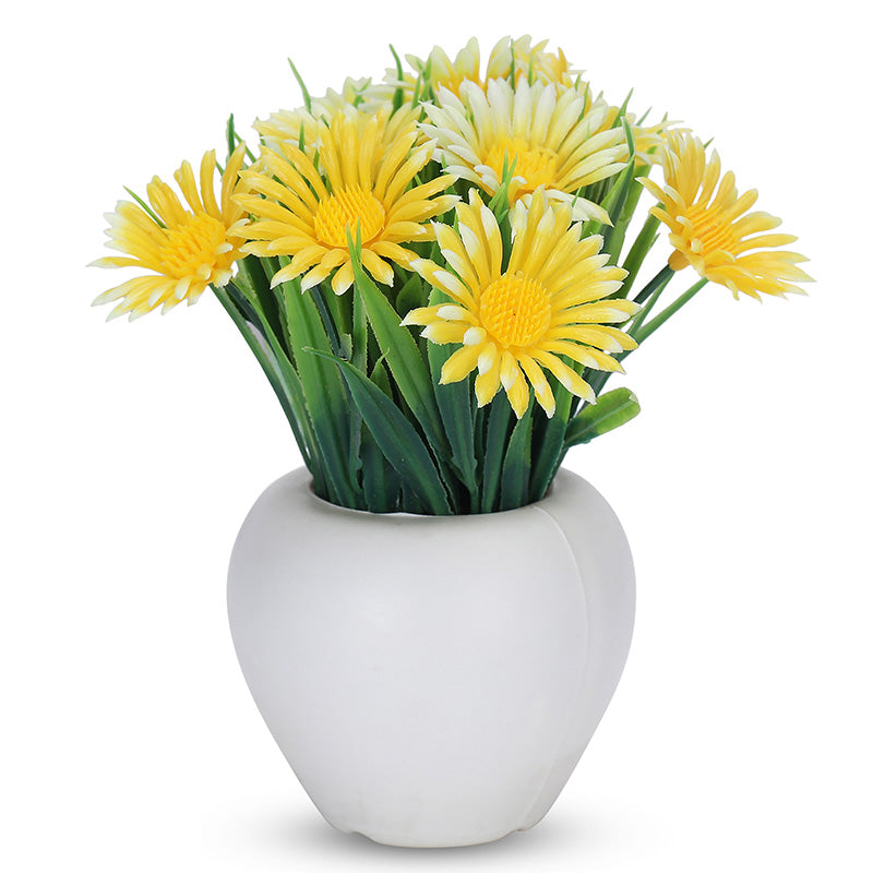 Buy Faux Daisy Love Plant With Pot - Set Of Three Artificial Plants from Vaaree