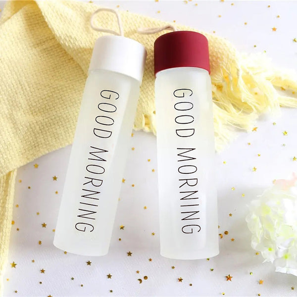 Bottle - Happy Morning 330 ML Water Bottle (White & Maroon) - Set Of Two