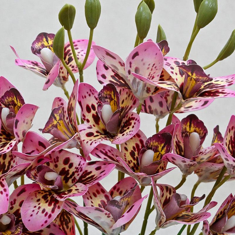 Buy Faux Everlasting Cymbidium Everlasting Orchid Flower Stick - Pink Artificial Flowers from Vaaree