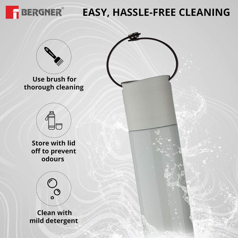 Flask - Bergner Walking Thermosteel Hot and Cold Flask (Grey) - 500 ML