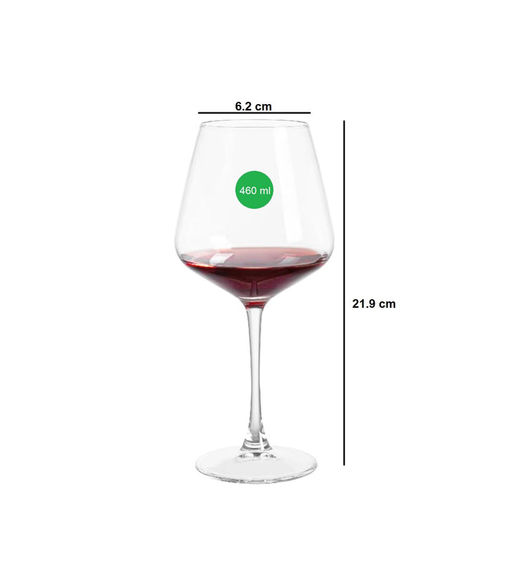 Buy Zadie Wine Glasses (440 ML) - Set of Six Wine & Champagne Glasses from Vaaree