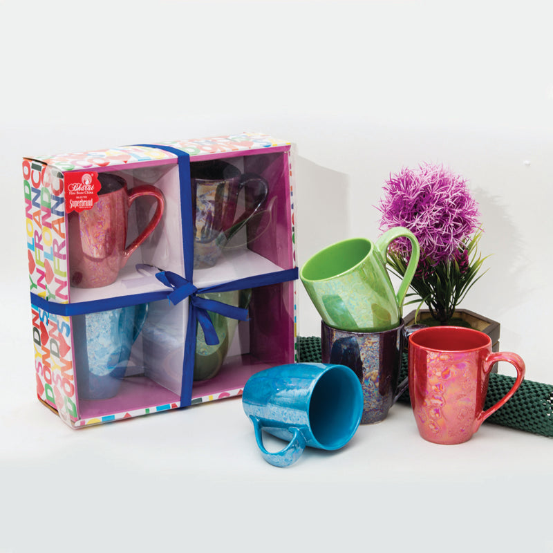 Mug & Tea Cup - Isolde Gloss Multicolor Mug (300 ML) - Set Of Four