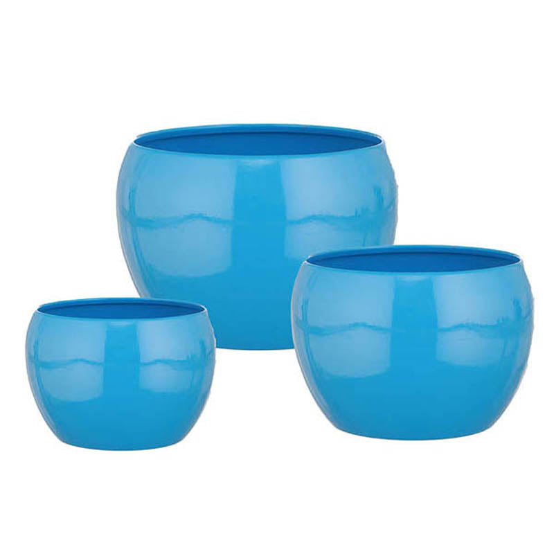 Buy Alisha Handcrafted Planter (Blue) - Set Of Three Pots & Planters from Vaaree