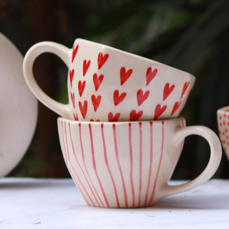 Buy Byrne Ceramic Cup (220 ML) - Set of Two Mug & Tea Cup from Vaaree