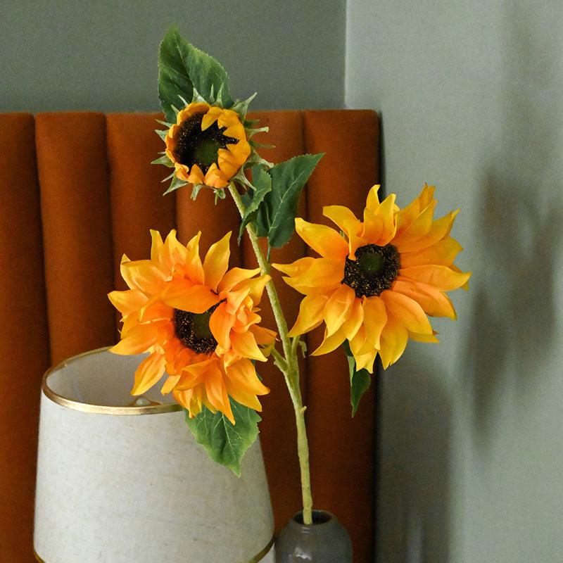 Buy Faux Sunflower Flower Stick - Orange Artificial Flowers from Vaaree